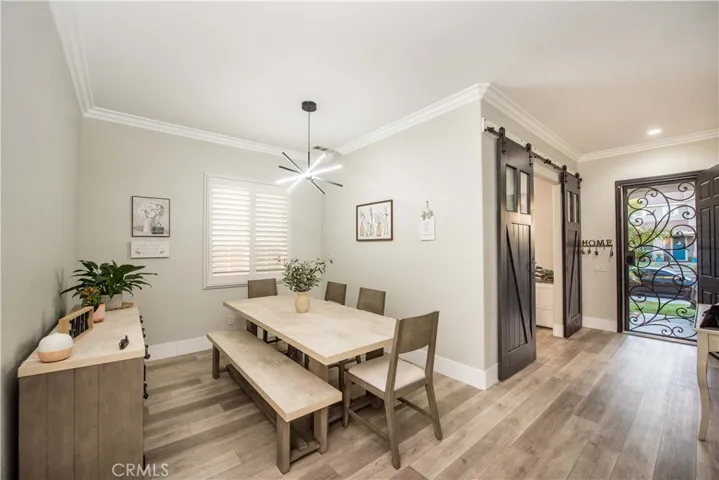Dining room, view to front door entrance.
