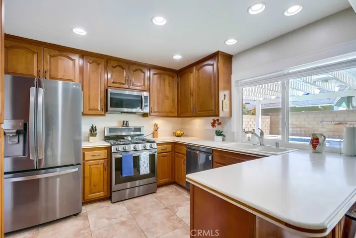 Lots of natural light fills the kitchen.