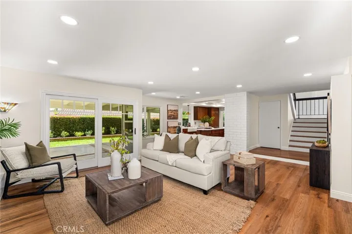 View of Great Room and entrance to the kitchen.
