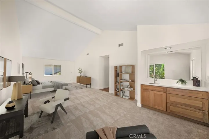 Virtually Staged Bonus Room: Virtually Staged as a bedroom with bed, desk, bookcase and comfy reclining massage chair.