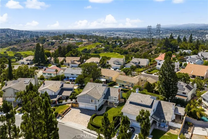 Aerial view of front of property.