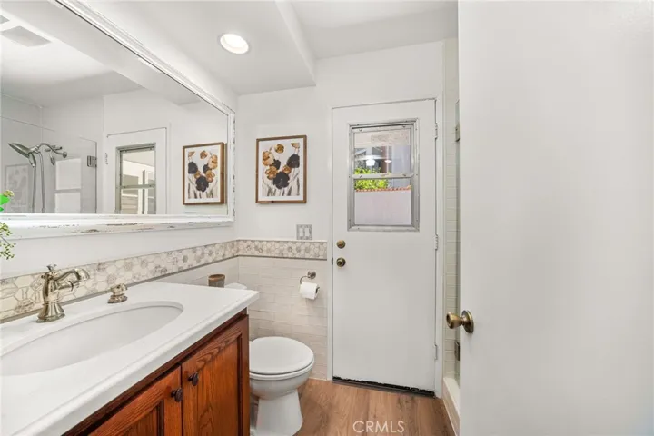 Main floor updated bathroom. Access to outside.