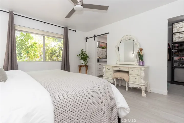 Walk-in closet and primary bath just off the primary bedroom.