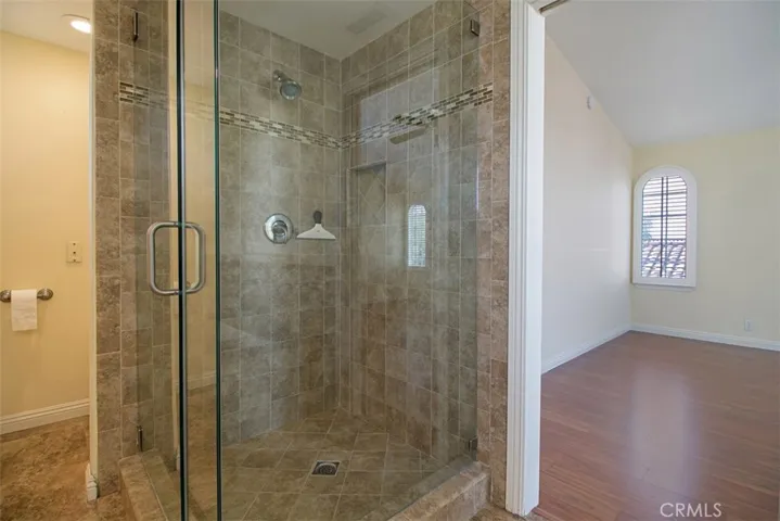Walk in shower in master suite