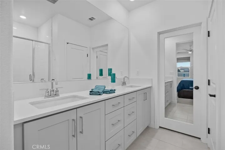 Primary bathroom with dual sinks