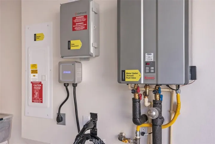 EV charging hookup, tankless water heater & solar panel