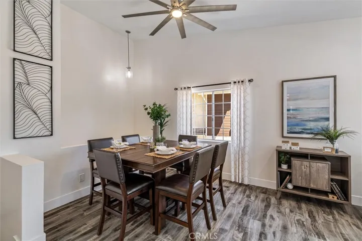Spacious and airy dining room.