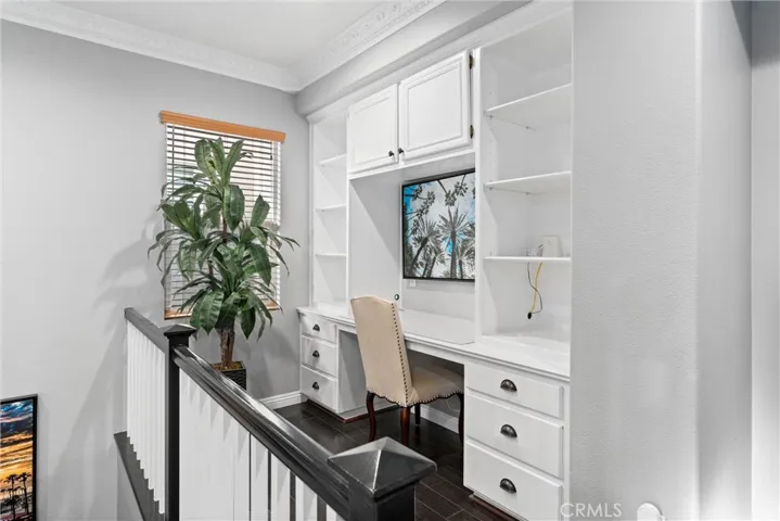 Convenient office with built-ins