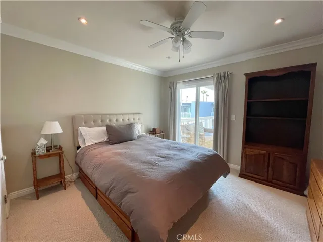 Bedroom Opens to the Deck and has Walk-in Closet