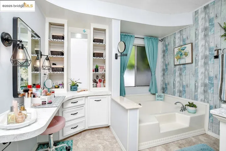 Full bath with a garden tub