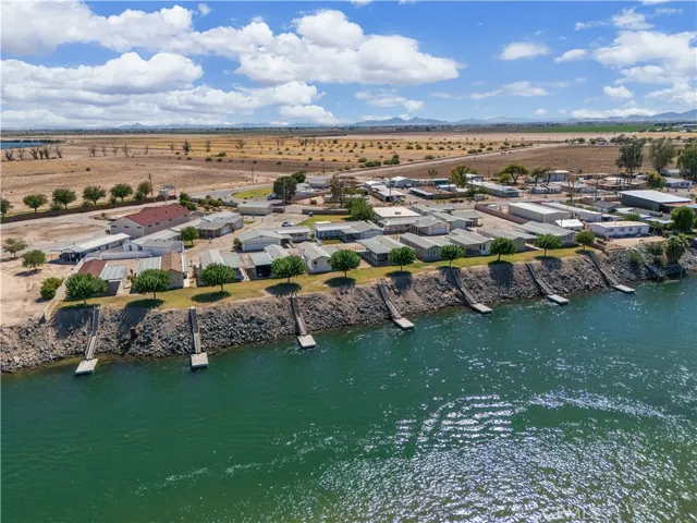 Drone view of park and owner docks