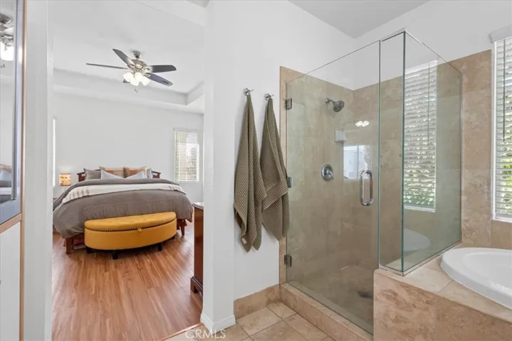 Walk in shower in the Primary Bathroom