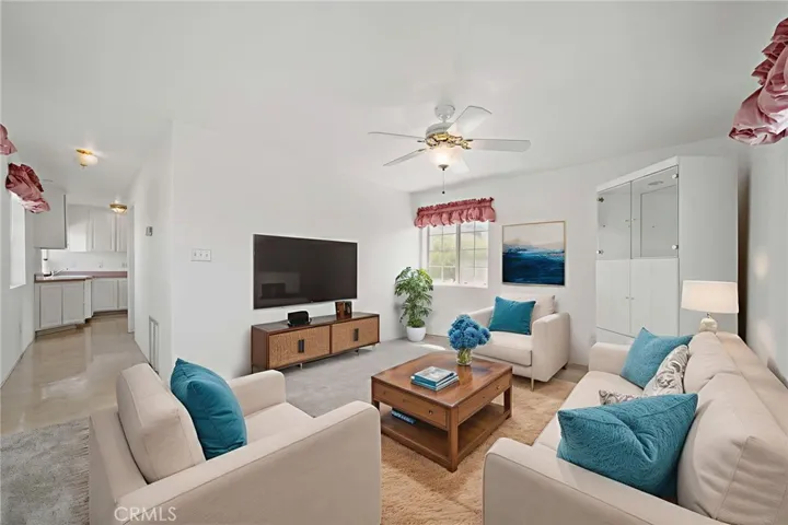 Upstairs living room virtually staged.