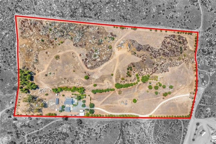 Direct overhead view of the property shows the established trails around all of the property.