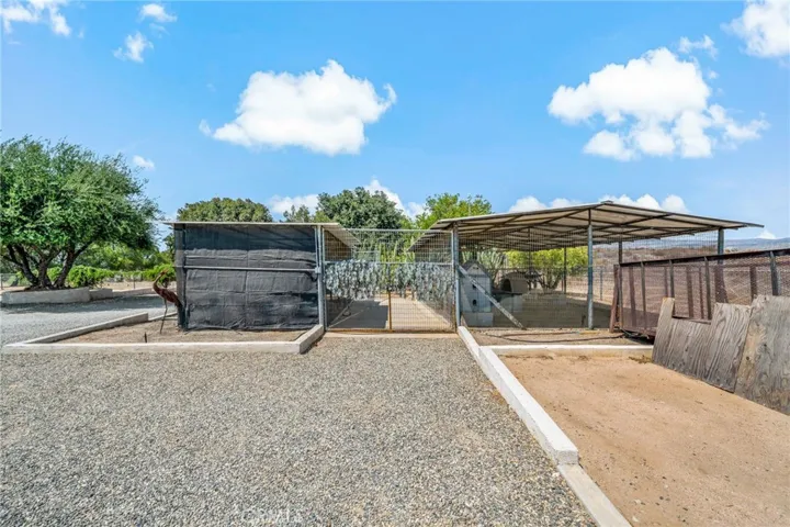 Well maintained and organized area for chickens, dogs, etc.