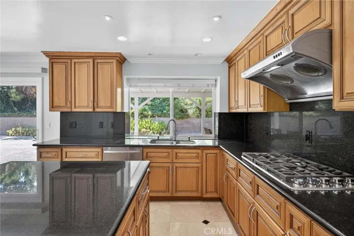 Granite counter and  stainless steel appliances