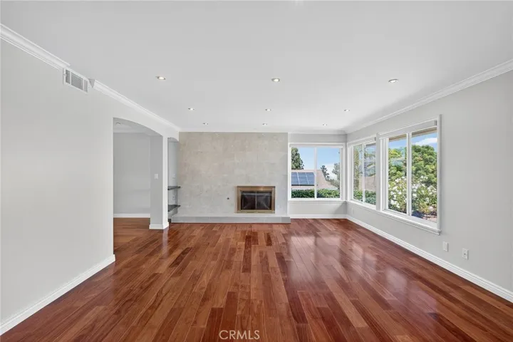 Living room with fireplace