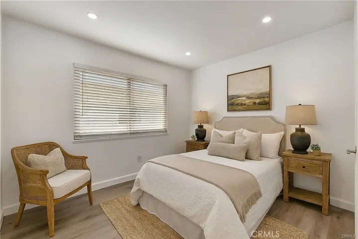 Virtually staged guest bedroom