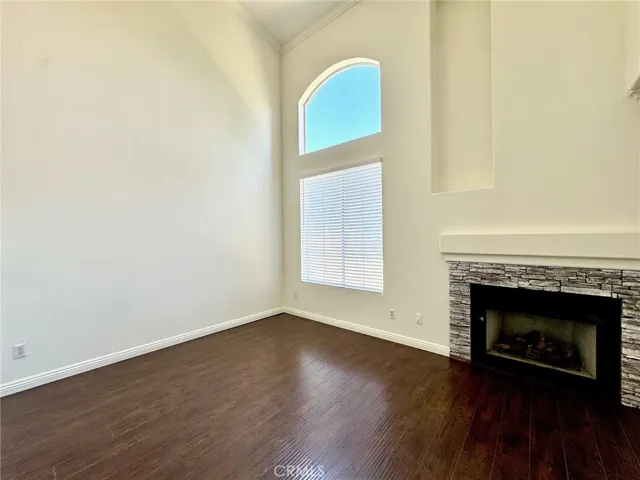 Cathedral ceilings in living room