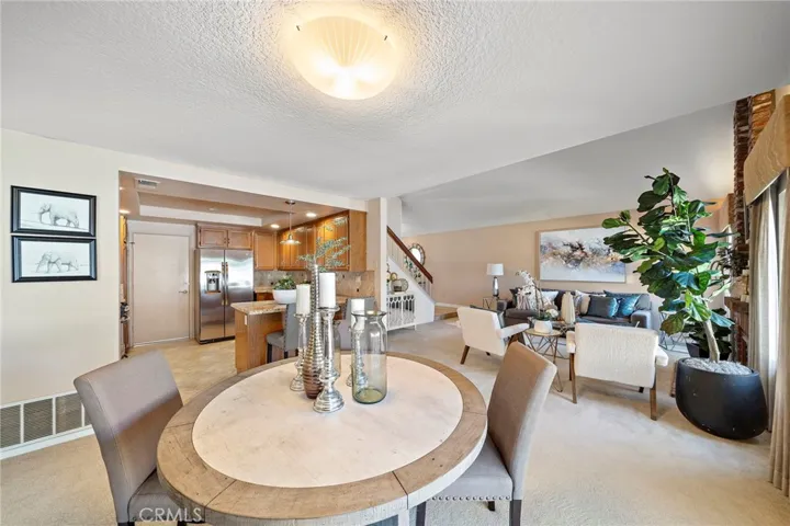 Family living room that opens to dining area