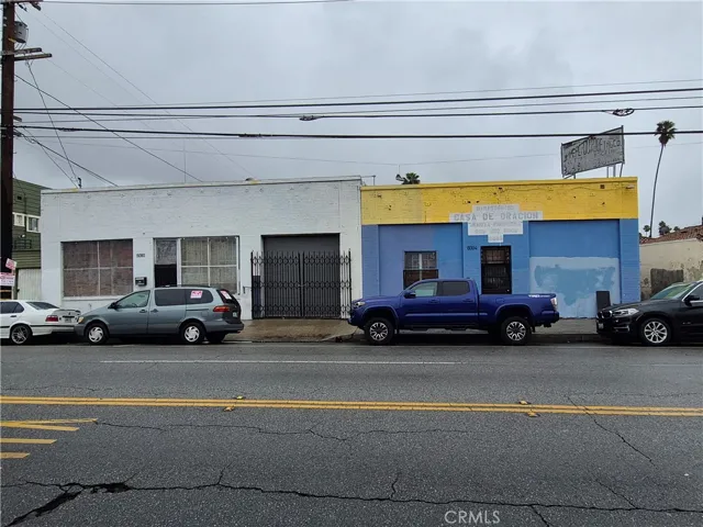 Front View of White Building