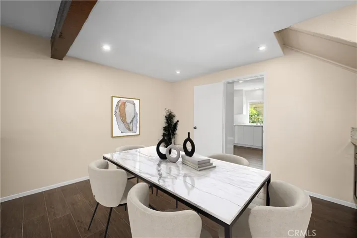 Virtually staged dining room.