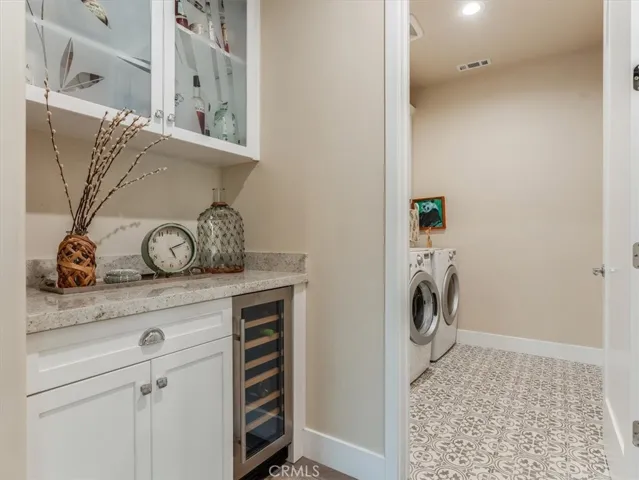 Custom Dry Bar with wine refrigerator