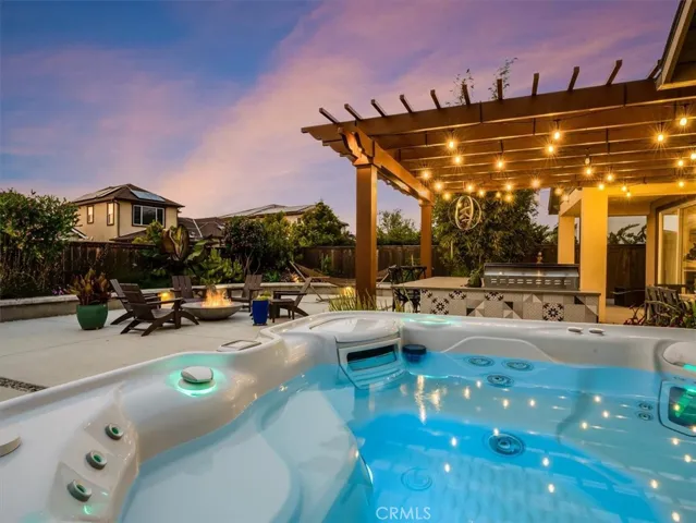 Relax in the heated hot tub