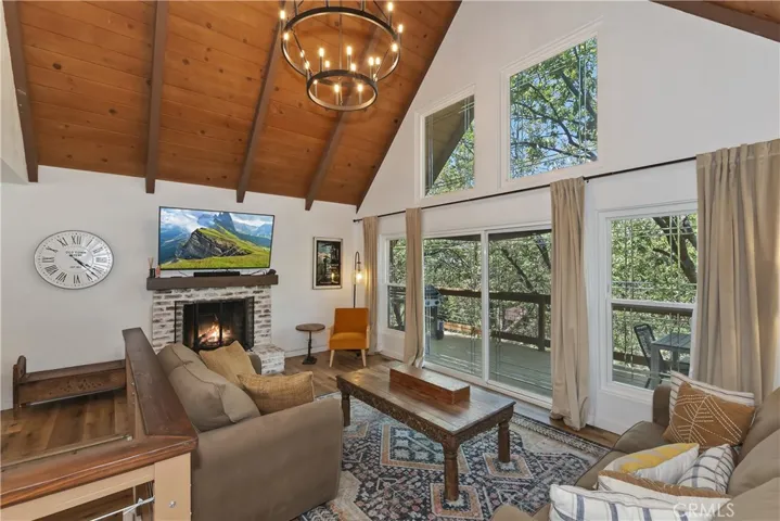 Fire in fireplace & picture on TV screen has been digitally added