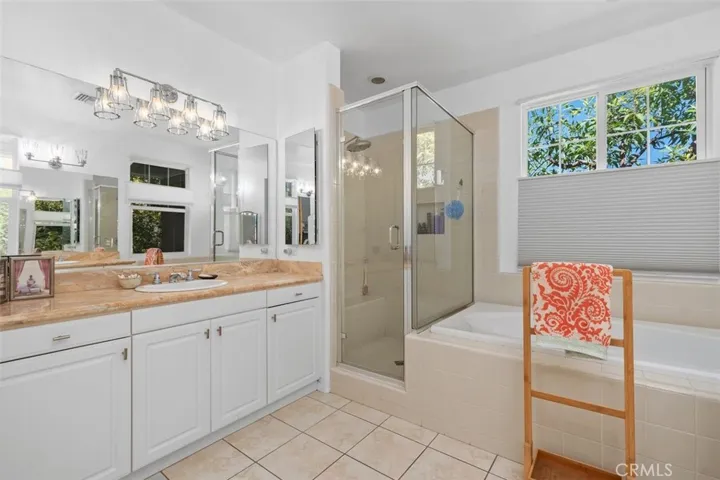 Primary Bath shows Shower and separate tub.