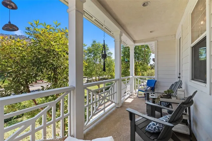 The private porch off the primary bedroom.