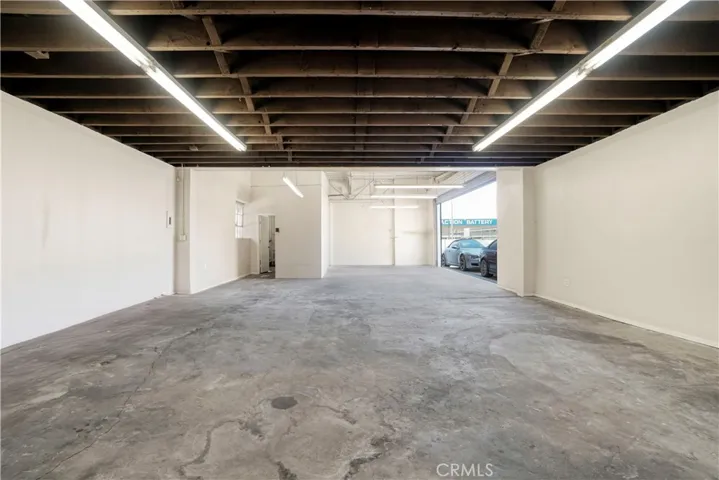 large open space with roll up door