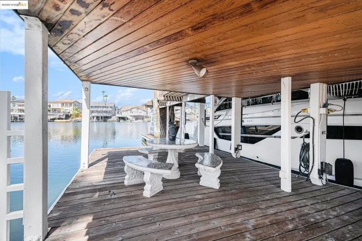 Dock area featuring a water view and a residential view