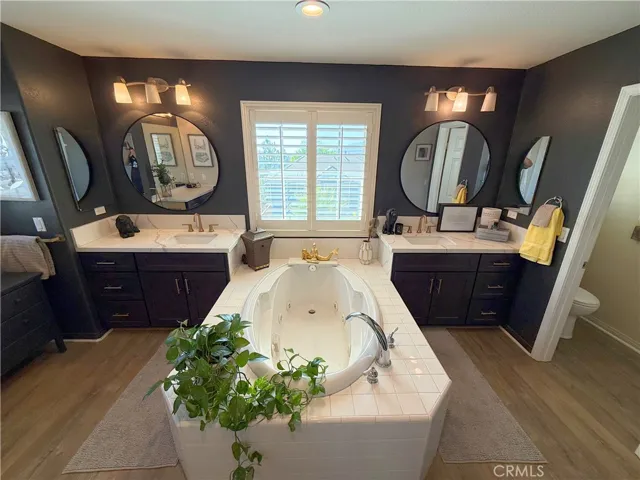 Double vanities plus make-up area