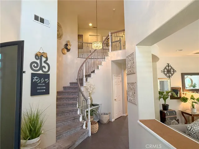 Grand staircase w/custom railing