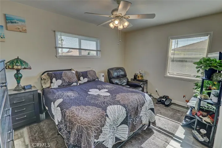 Main bedroom is flooded with light.