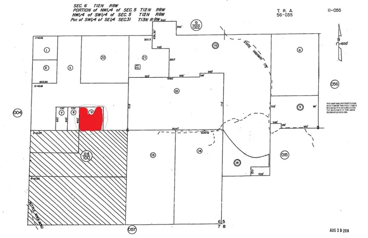 Assessor Map, Image has been modified to identify subject property