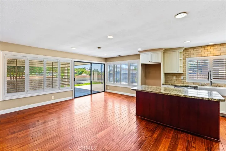 Family room and kitchen area