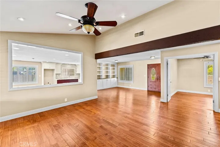 View from living room to entryway and into family