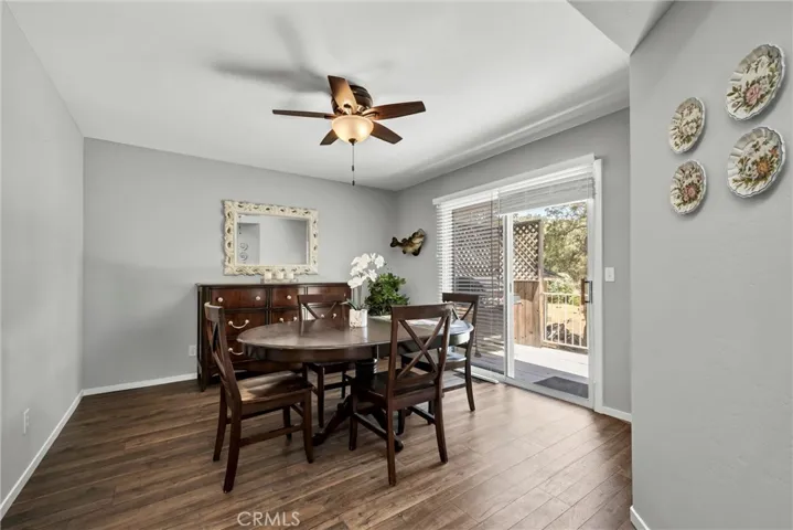 Formal dining room with slider to back deck