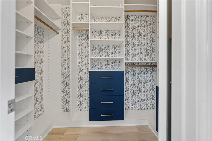 Primary bedroom walk-in closet.