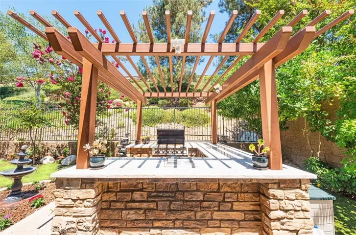another view of custom built-in BBQ area