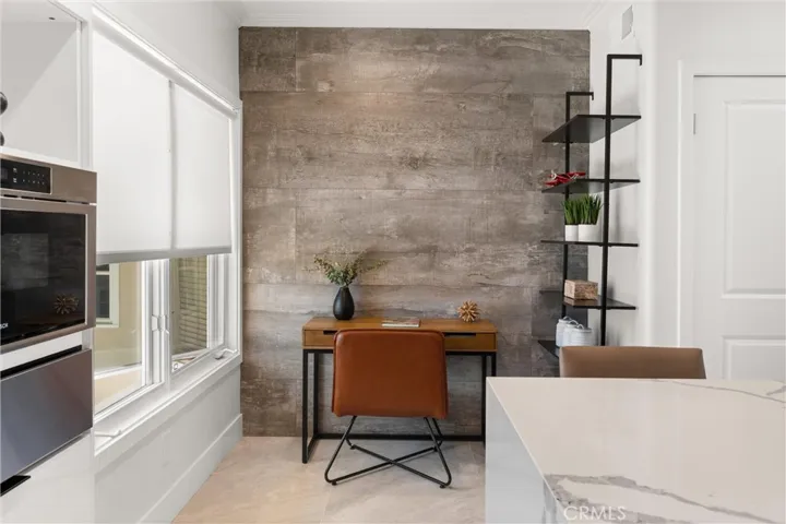 A stylish office nook provides the perfect spot for work or study.