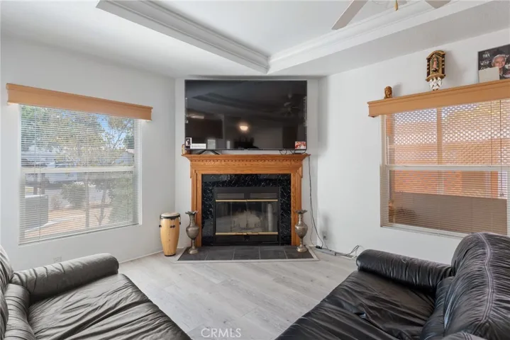 Living room with fireplace