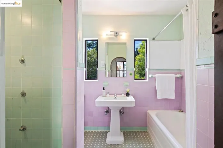Bathroom with tile walls