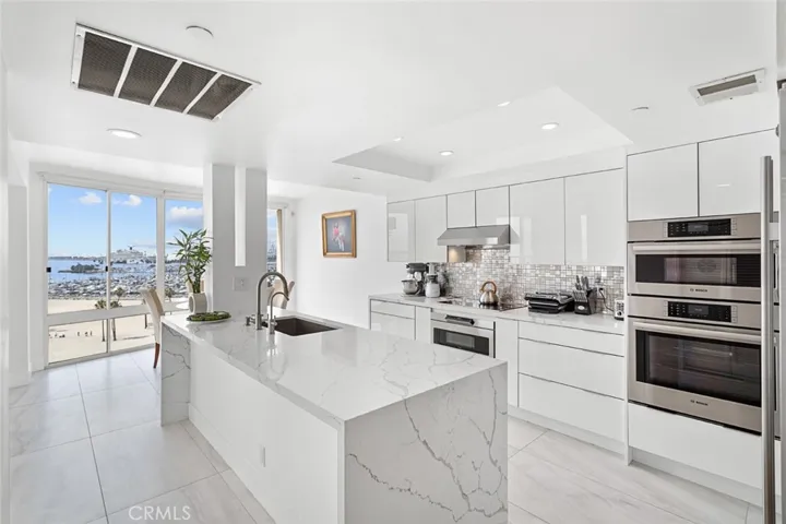 very modern gourmet kitchen