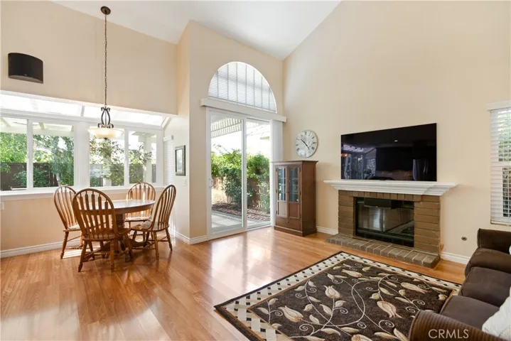 The family room has an eat-in dinette area and direct access to the backyard area.