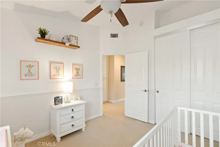 The high ceilings and cubby space over the closet allow for you to go wild with your decorating ideas.