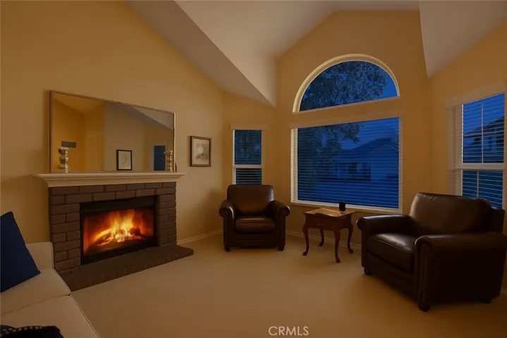 Cozy on up to the fireplace on cool winter evenings.