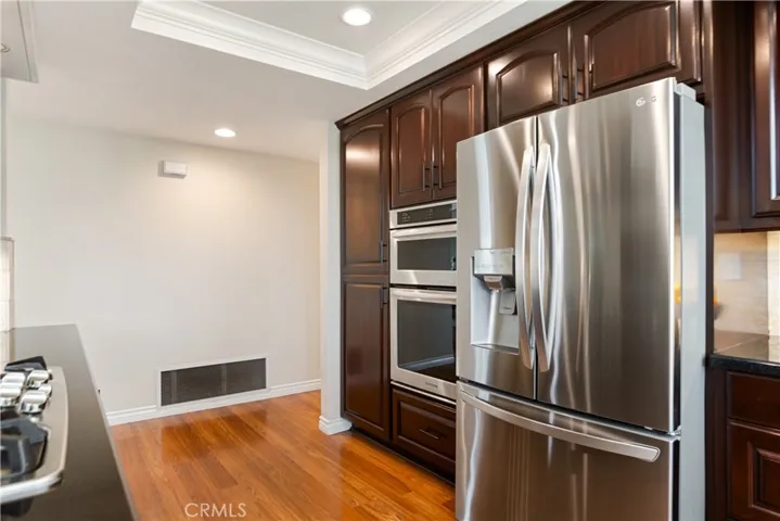 There is a built in microwave so you don't loose precious countertop space.